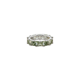 Dorsey - THEODORA DOUBLE TRILLION, LAB LIGHT GREEN SPINEL RING, SILVER