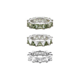 Dorsey - THEODORA DOUBLE TRILLION LAB LIGHT GREEN SPINEL RING STACK, SILVER