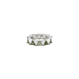 Dorsey - THEODORA DOUBLE TRILLION, LAB LIGHT GREEN SPINEL AND WHITE SAPPHIRE, SILVER RING