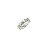 Dorsey - THEODORA DOUBLE TRILLION, LAB LIGHT GREEN SPINEL AND WHITE SAPPHIRE, SILVER RING