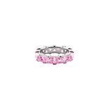 Dorsey - THEODORA DOUBLE TRILLION, LAB PINK SAPPHIRE RING, SILVER