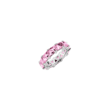 Dorsey - THEODORA DOUBLE TRILLION, LAB PINK SAPPHIRE RING, SILVER