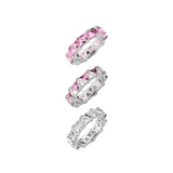 Dorsey - THEODORA DOUBLE TRILLION PINK SAPPHIRE RING STACK, SILVER
