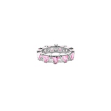 Dorsey - THEODORA DOUBLE TRILLION, LAB PINK AND WHITE SAPPHIRE RING, SILVER