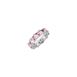 Dorsey - THEODORA DOUBLE TRILLION, LAB PINK AND WHITE SAPPHIRE RING, SILVER