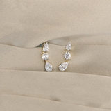 Kinn - Third Time's a Charm Drop Earrings Pear 2.7ctw Diamond