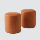 The Citizenry - Torres Round Leather Ottoman - Small