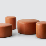 The Citizenry - Torres Round Leather Ottoman - Small