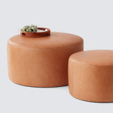 The Citizenry - Torres Round Leather Ottoman - Medium & Large