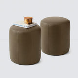 The Citizenry - Torres Round Leather Ottoman - Small