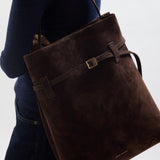 MANU ATELIER - Tote du Jour Deep Brown Suede