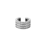 Dorsey - TRIPLE ROW LAB WHITE SAPPHIRE EAR CUFF, SILVER