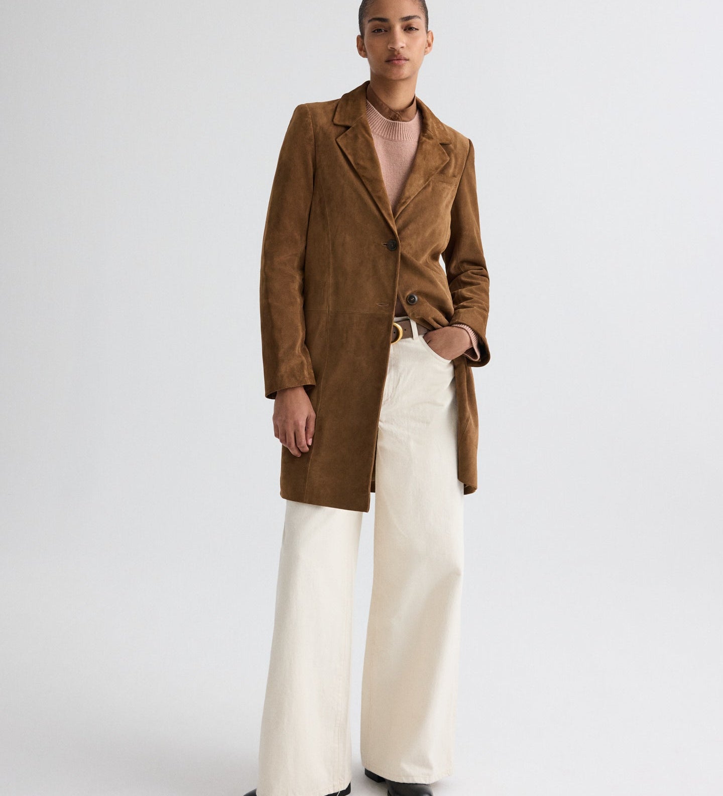 TWP - Easy Car Coat in Heavy Suede