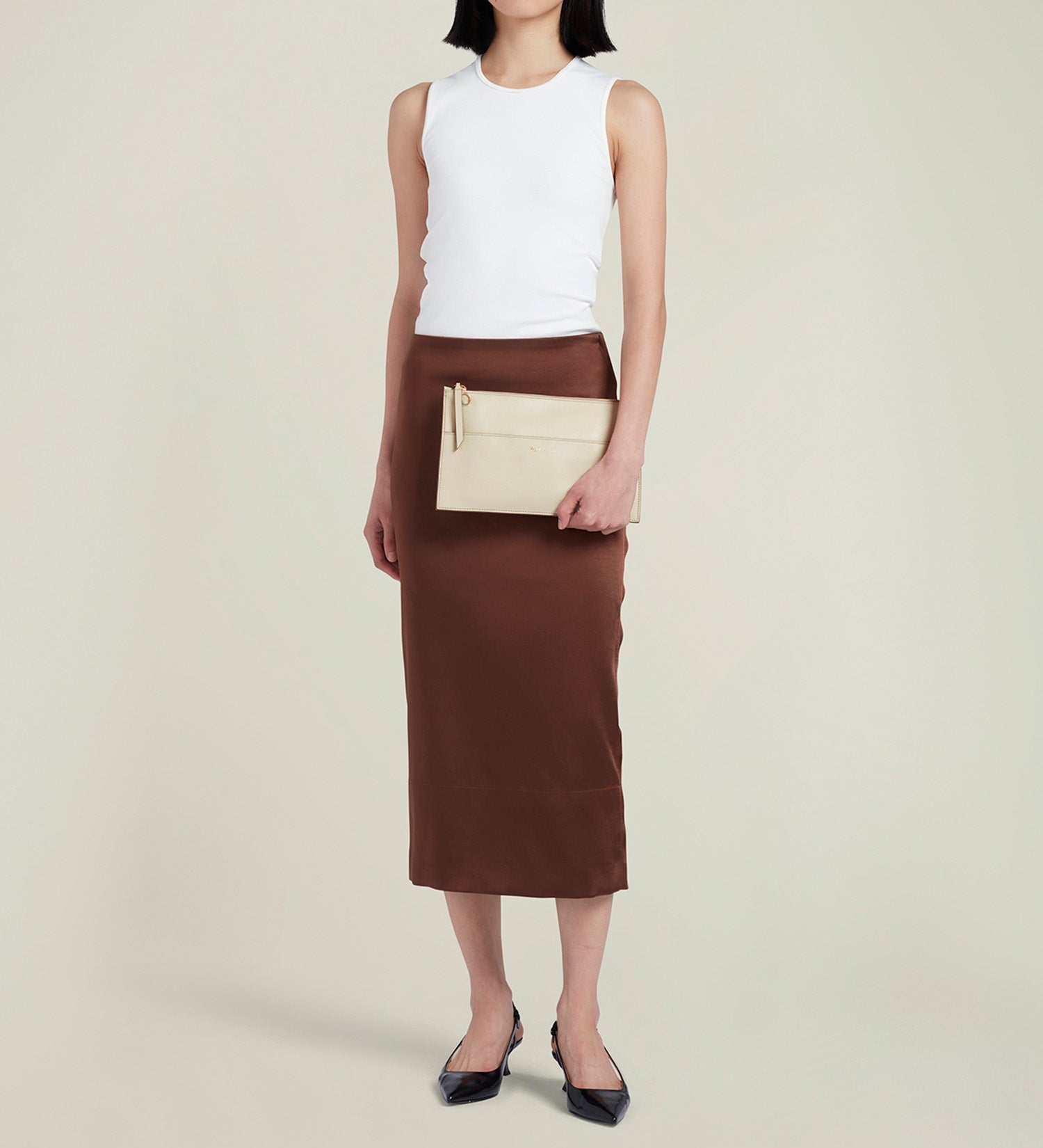 Metier - Incognito Clutch Smooth Calfskin White Sand