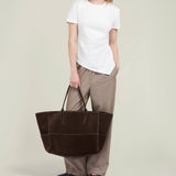 Metier - Incognito 42 Cabas Suede Chocolate with Salt Stitching