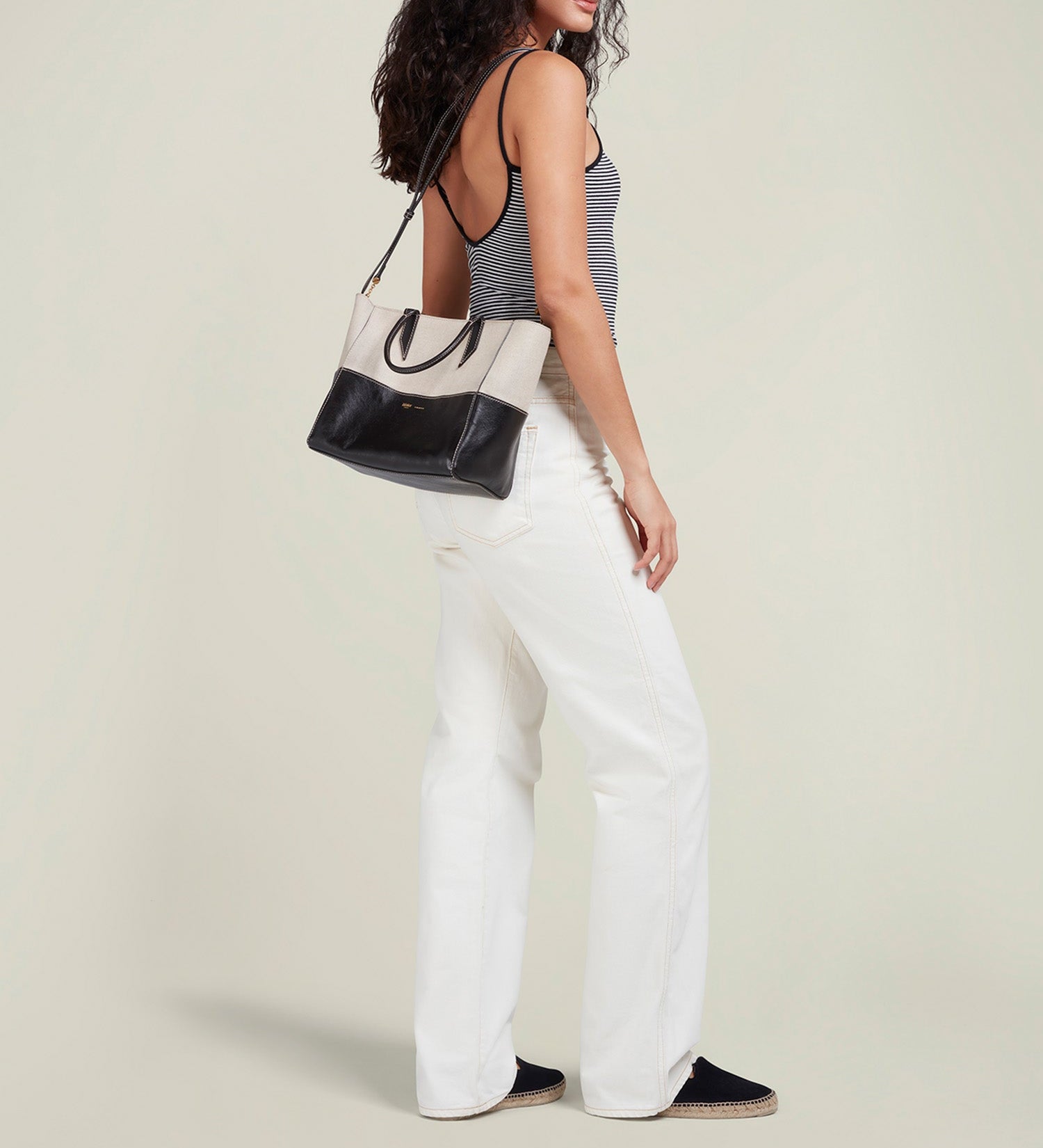 Metier - Incognito Crossbody Cabas Natural Linen with Cacao