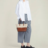 Metier - Incognito Crossbody Cabas Natural Linen with Cognac