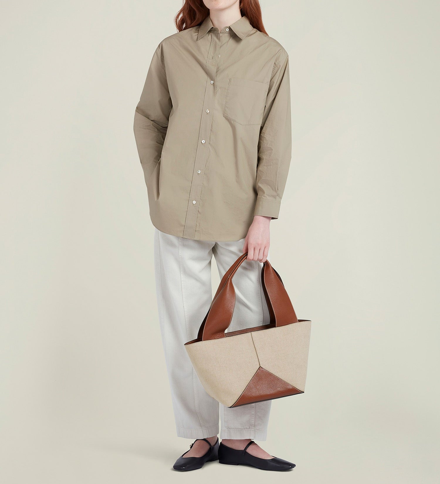 Metier - Market Small Natural Linen With Buffalo Cognac