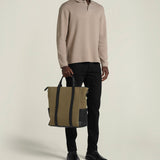 Métier - Mariner Zippered Tote Military Twill Khaki with Cacao