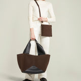 Metier - Market Weekend Suede Chocolate and Smooth Calfskin Black