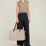Métier - Vérité Weekend Bag Natural Linen with Cognac