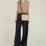 Métier - Stowaway Crossbody Natural Linen with Cognac