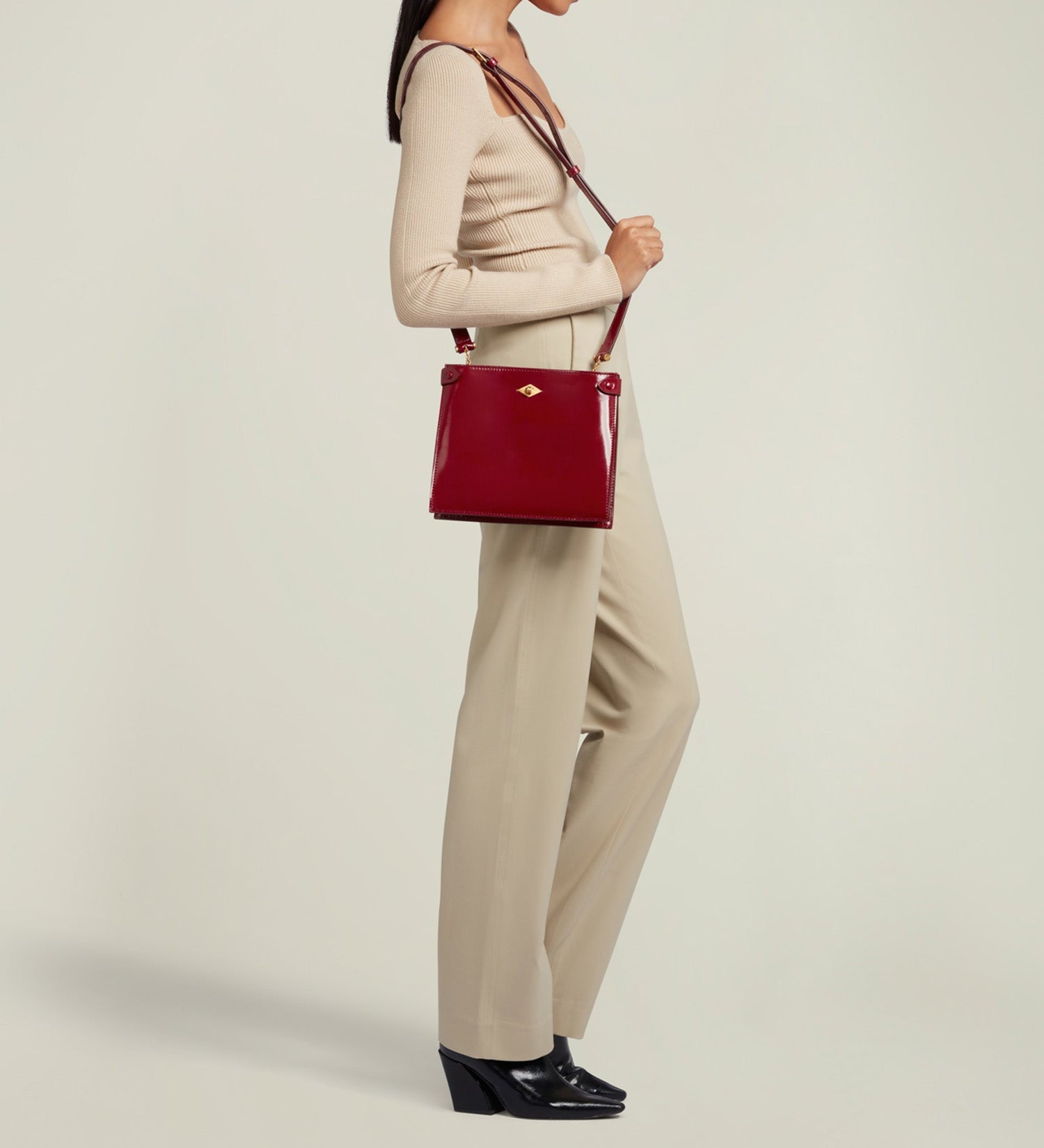Metier - Stowaway Crossbody Glossy Calfskin Classic Red