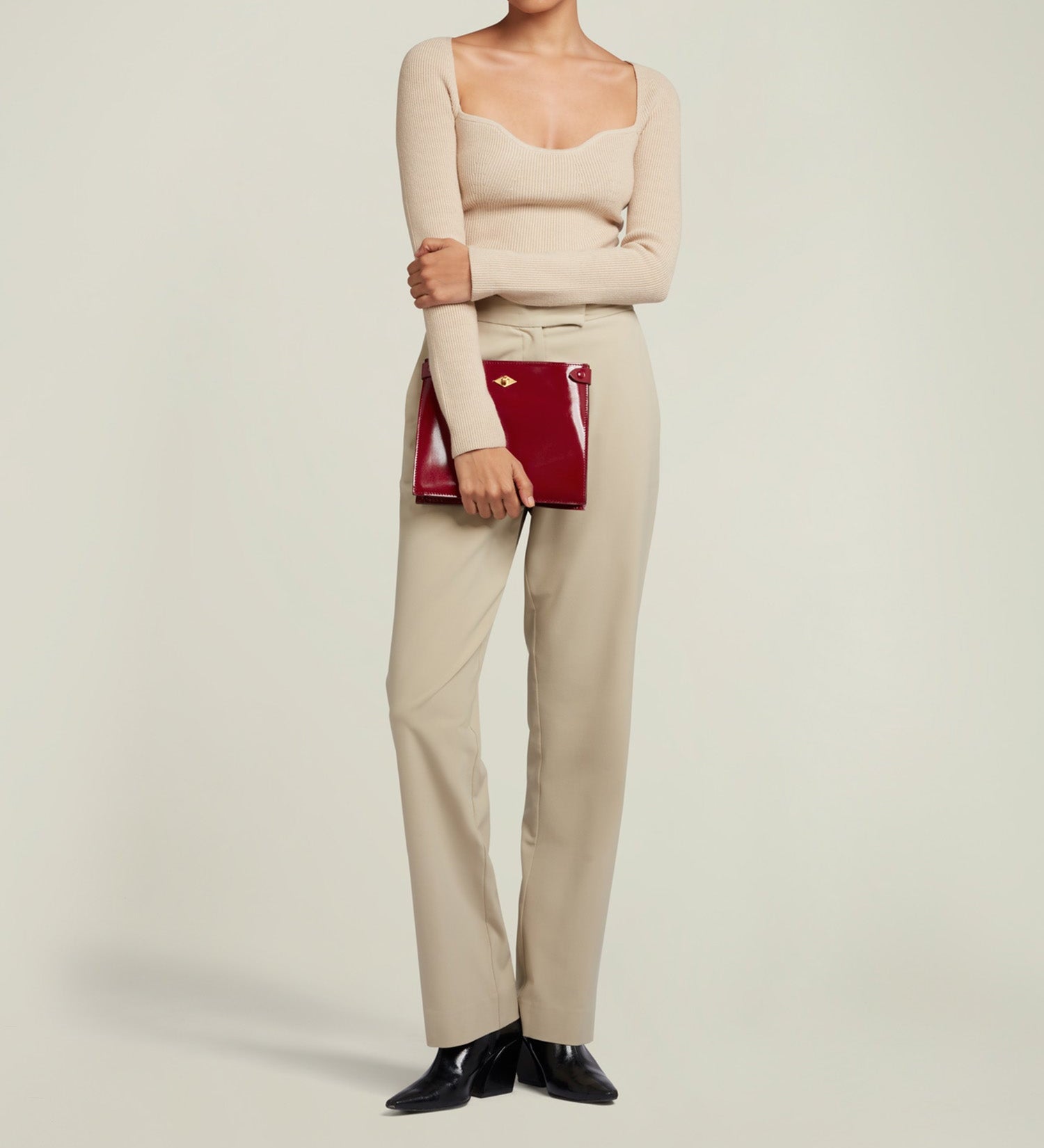 Metier - Stowaway Crossbody Glossy Calfskin Classic Red