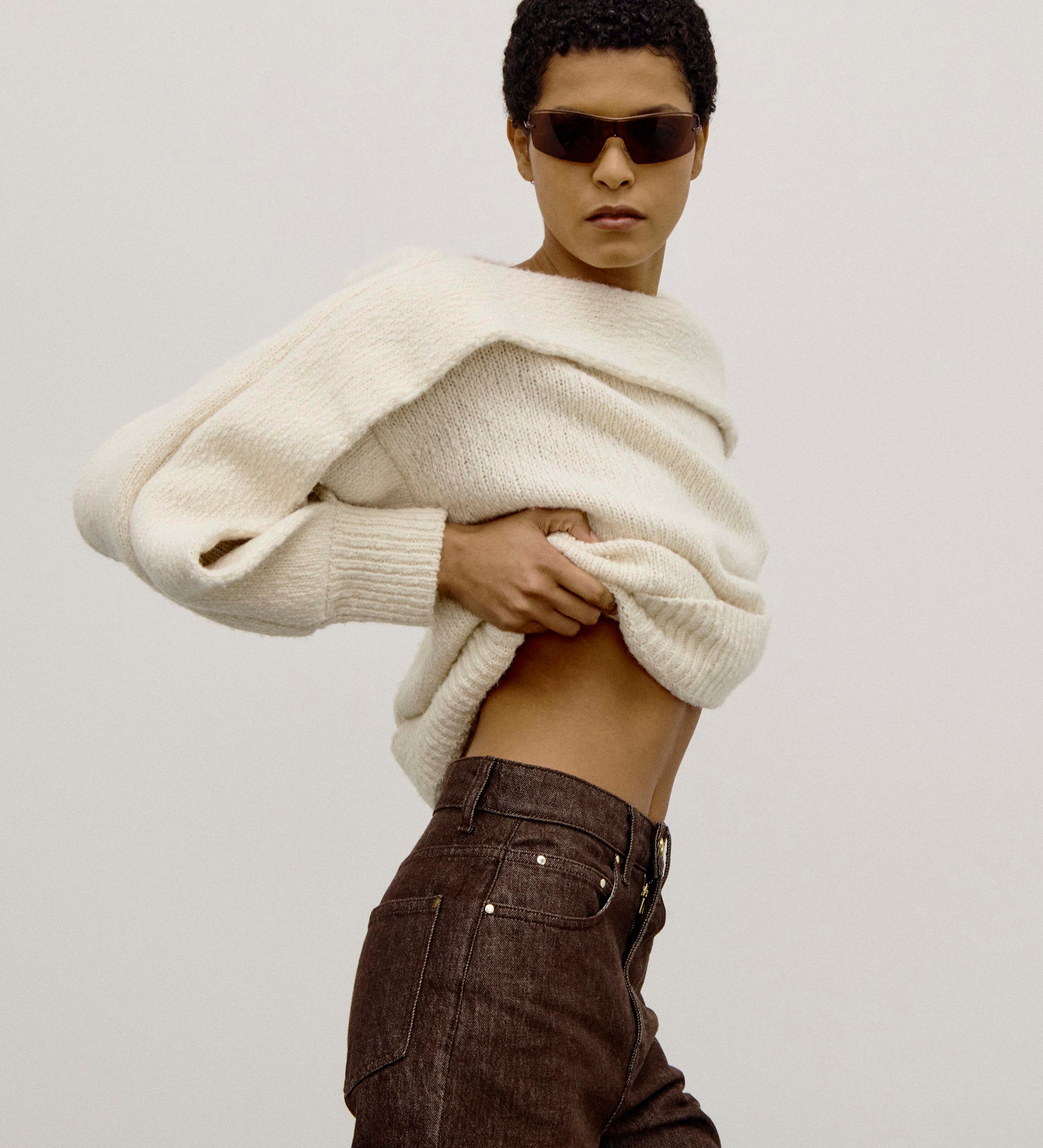 OSSOU - Umber Sweater in Buff