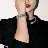Dorsey - BENEDETTA PAVÉ LINK BRACELET IN LAB WHITE SAPPHIRE