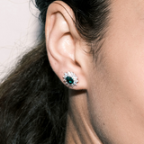 Dorsey - LOUISE STUD EARRINGS IN LAB EMERALD AND LAB WHITE SAPPHIRE