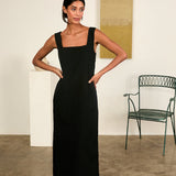 Ciao Lucia - Salone Black Linen Maxi Dress