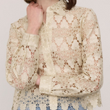 FRAME - The Lace Button Up Shirt -- Ecru