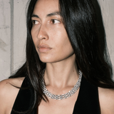 Dorsey - LILETTA PAVÉ LINK NECKLACE, SILVER