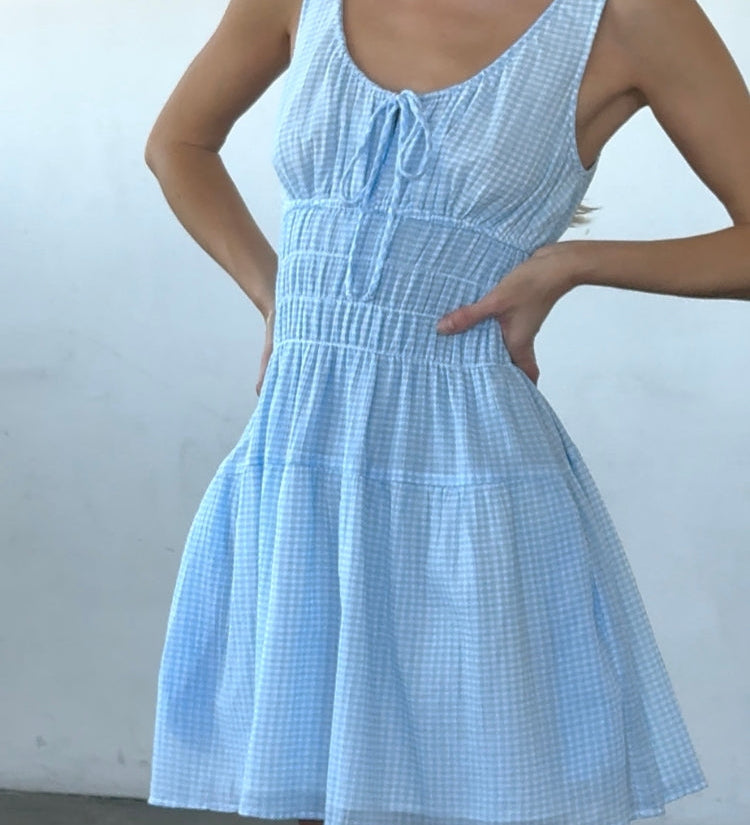 Ciao Lucia - Gianluca Sky Gingham Mini Dress