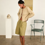 Ciao Lucia - Deo Khaki Cotton Knit Cardigan