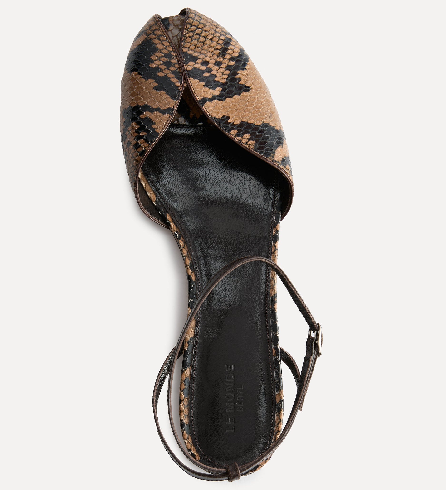 Le Monde Beryl - Valetta Flat / Fango Leather Snake Effect