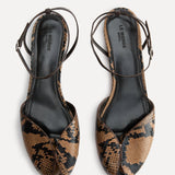 Le Monde Beryl - Valetta Flat / Fango Leather Snake Effect