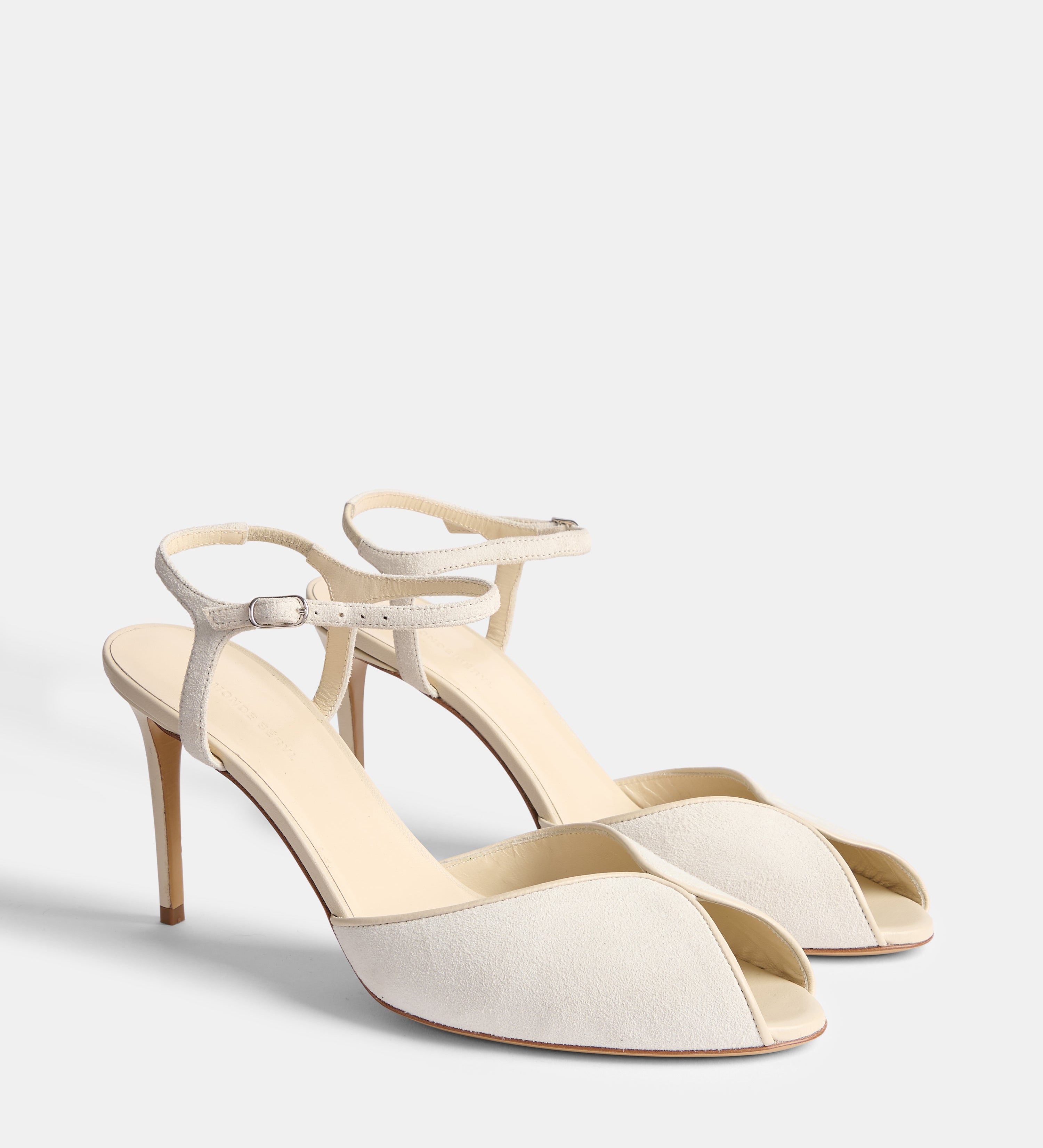 Le Monde Beryl - Valetta Peep Toe / Ecru Suede