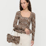 Loeffler Randall - Valerie Leopard Jersey Bow Bag