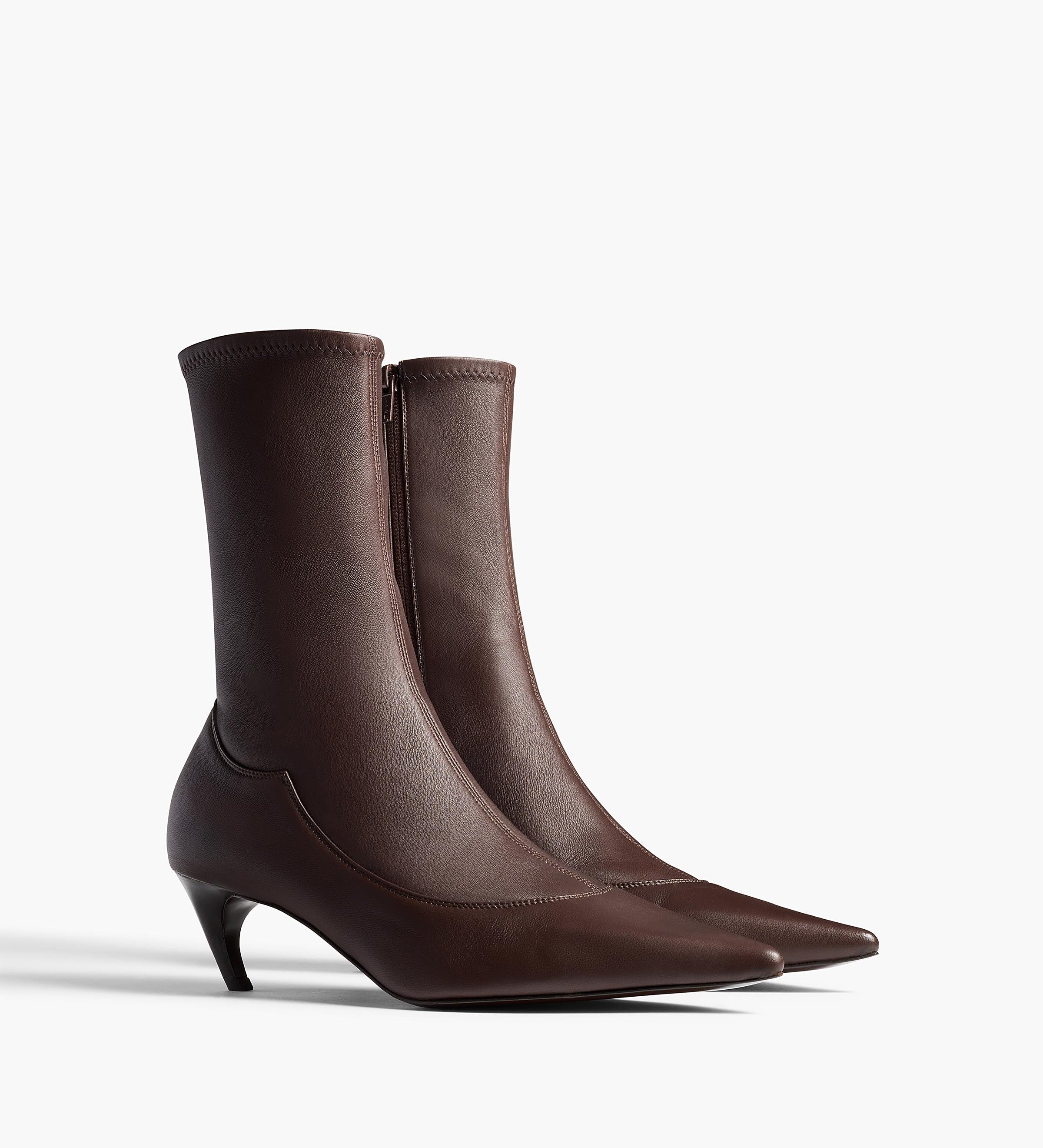 Khaite - Valerie Mid - Calf Boot in Chocolate