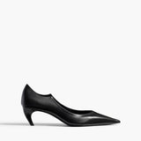 Khaite - Valerie Low Pump in Black Glazed Leather
