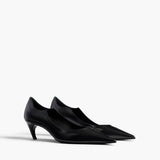 Khaite - Valerie Low Pump in Black Glazed Leather