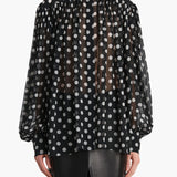 Khaite - Vali Top in Black with White Dots