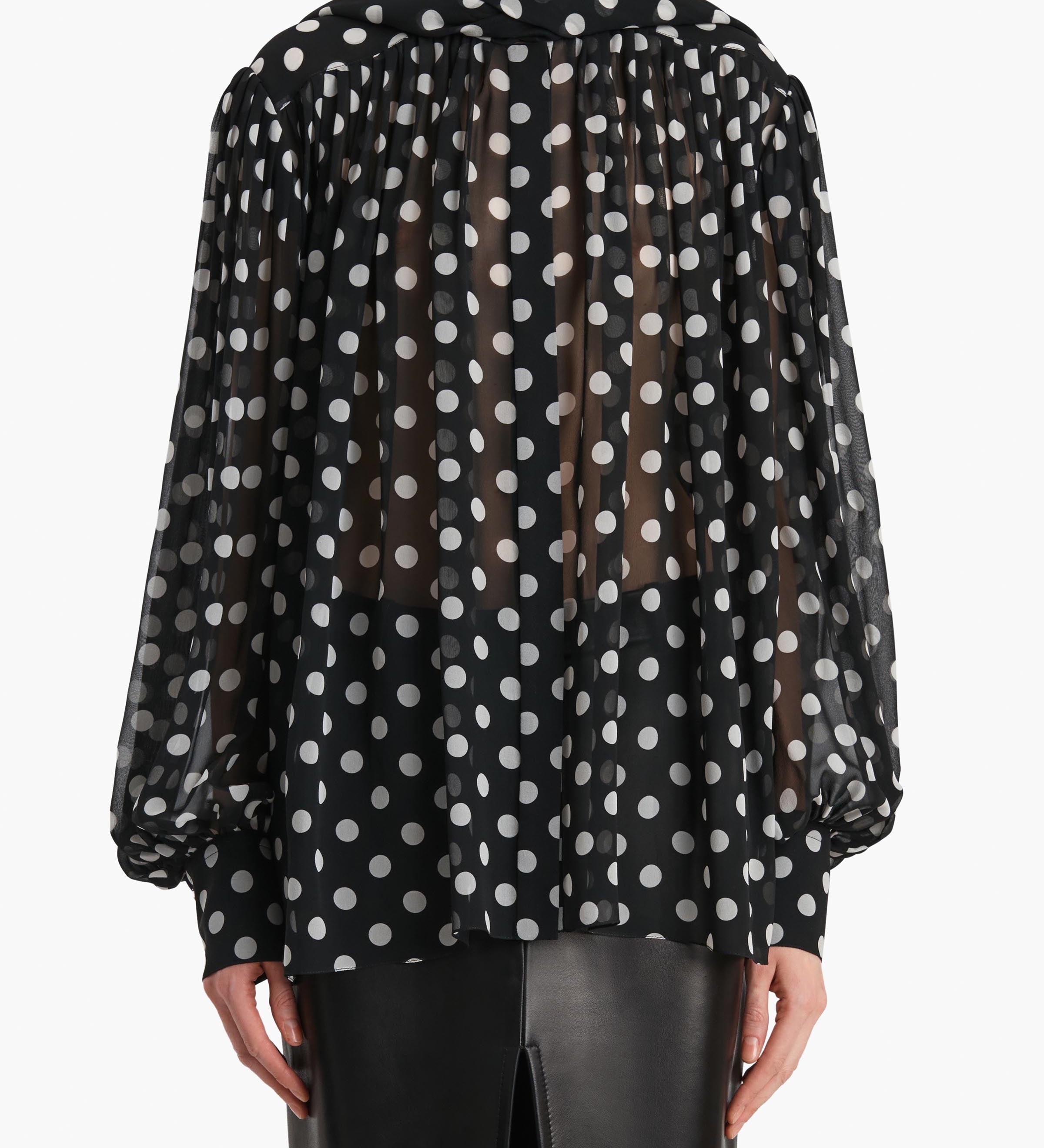 Khaite - Vali Top in Black with White Dots