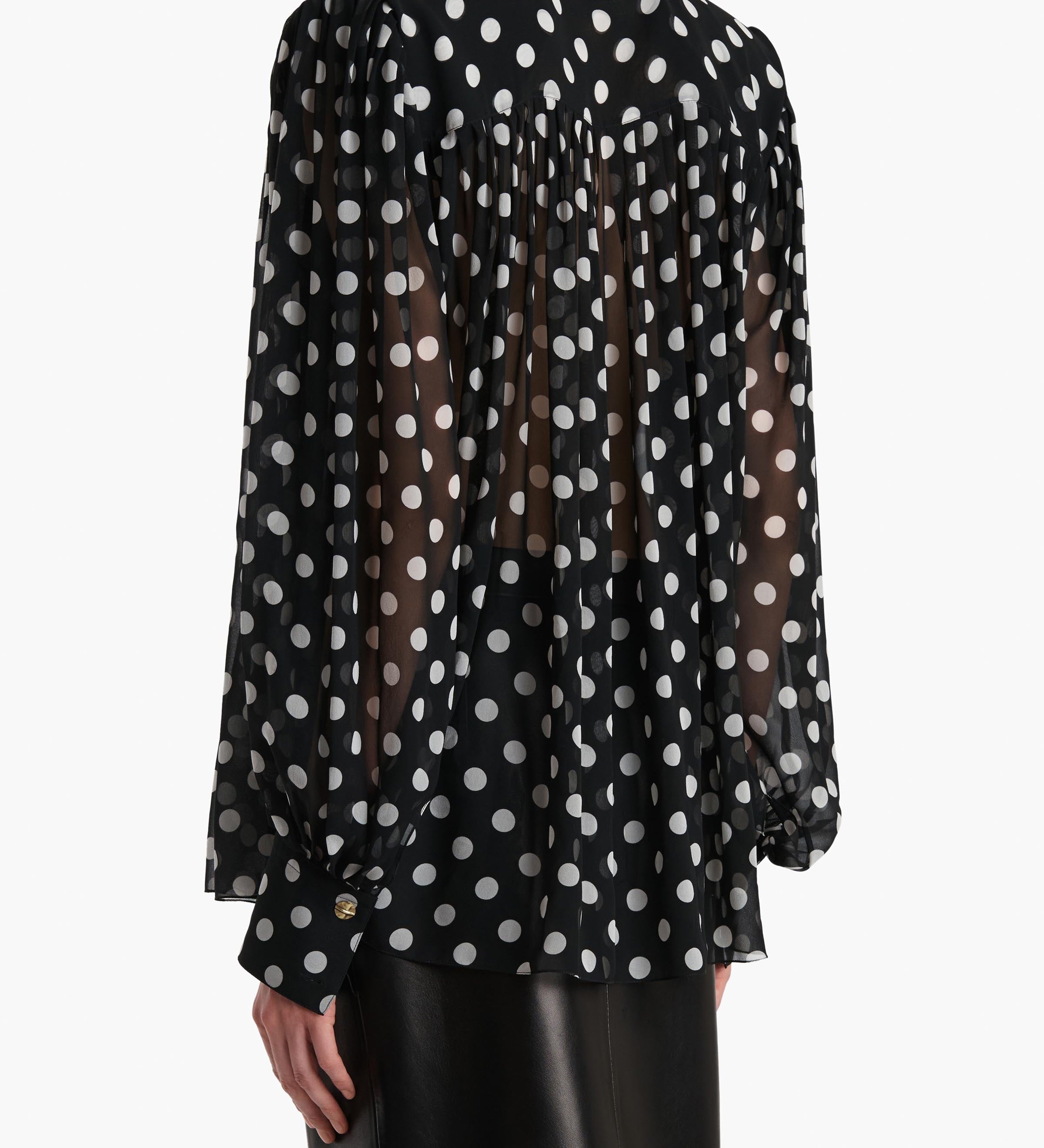Khaite - Vali Top in Black with White Dots