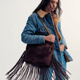 Veronica Beard - Large Fringe Veronica Beard Slouch Bag