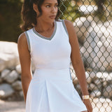 Veronica Beard - Spin Striped-Trim Tank Top