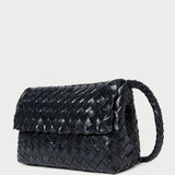Loeffler Randall - Vinnie Black Leather Woven Crossbody