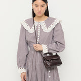 Loeffler Randall - Vinnie Chocolate Leather Woven Crossbody